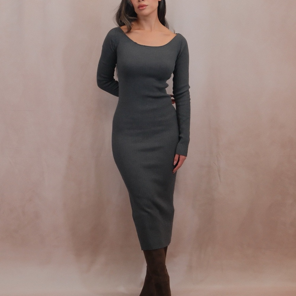 Zara Gray Knit Dress S